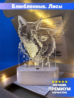 "Чудо света" светильник-ночник "Влюблённые лисы"