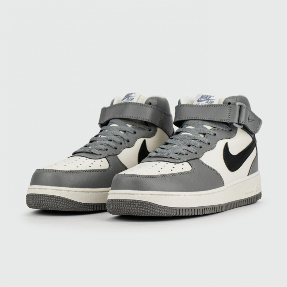 кроссовки Nike Air Force 1 Mid Grey / White Black