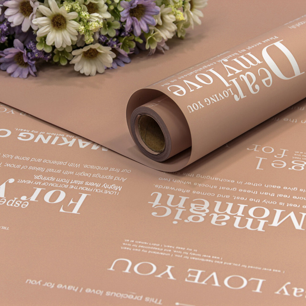 Пленка В рулоне 10 м х 58 см с печатью (Пудровый)