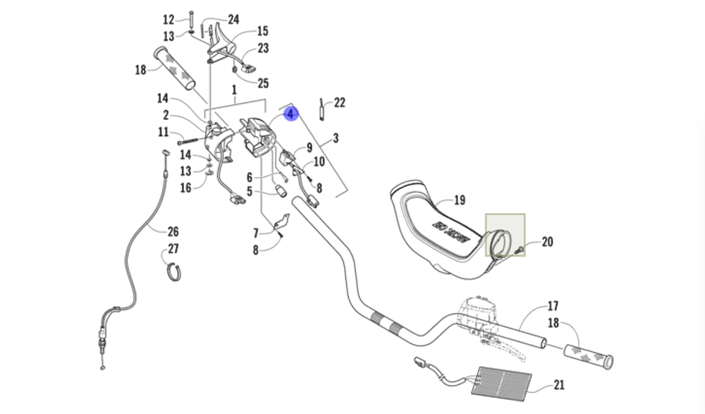 Блок управления правый Arctic Cat 0609-495