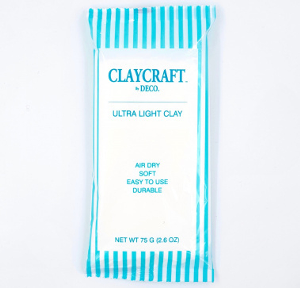 Полимерная самоотвердевающая зефирная глина для лепки Ultra Light Clay (Белая, 75 гр, Япония) Ультра