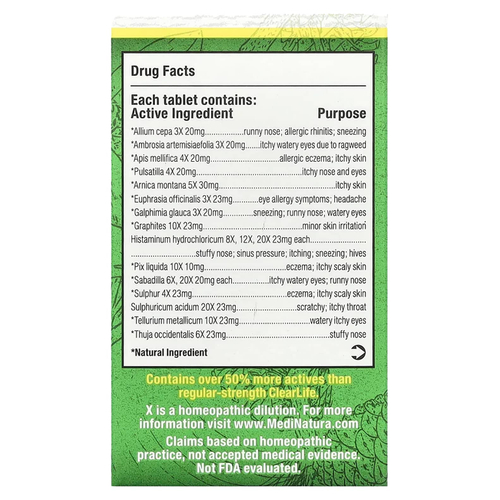 MediNatura, ClearLife™, таблетки от аллергии, 60 таблеток