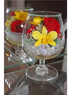 натуральные цветы в стекле, вакуум 07.08