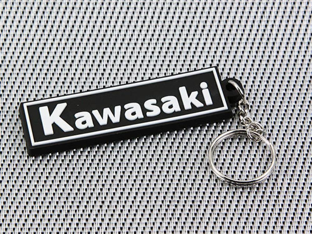 Брелок Kawasaki ( прямоугольник, ч/ б )