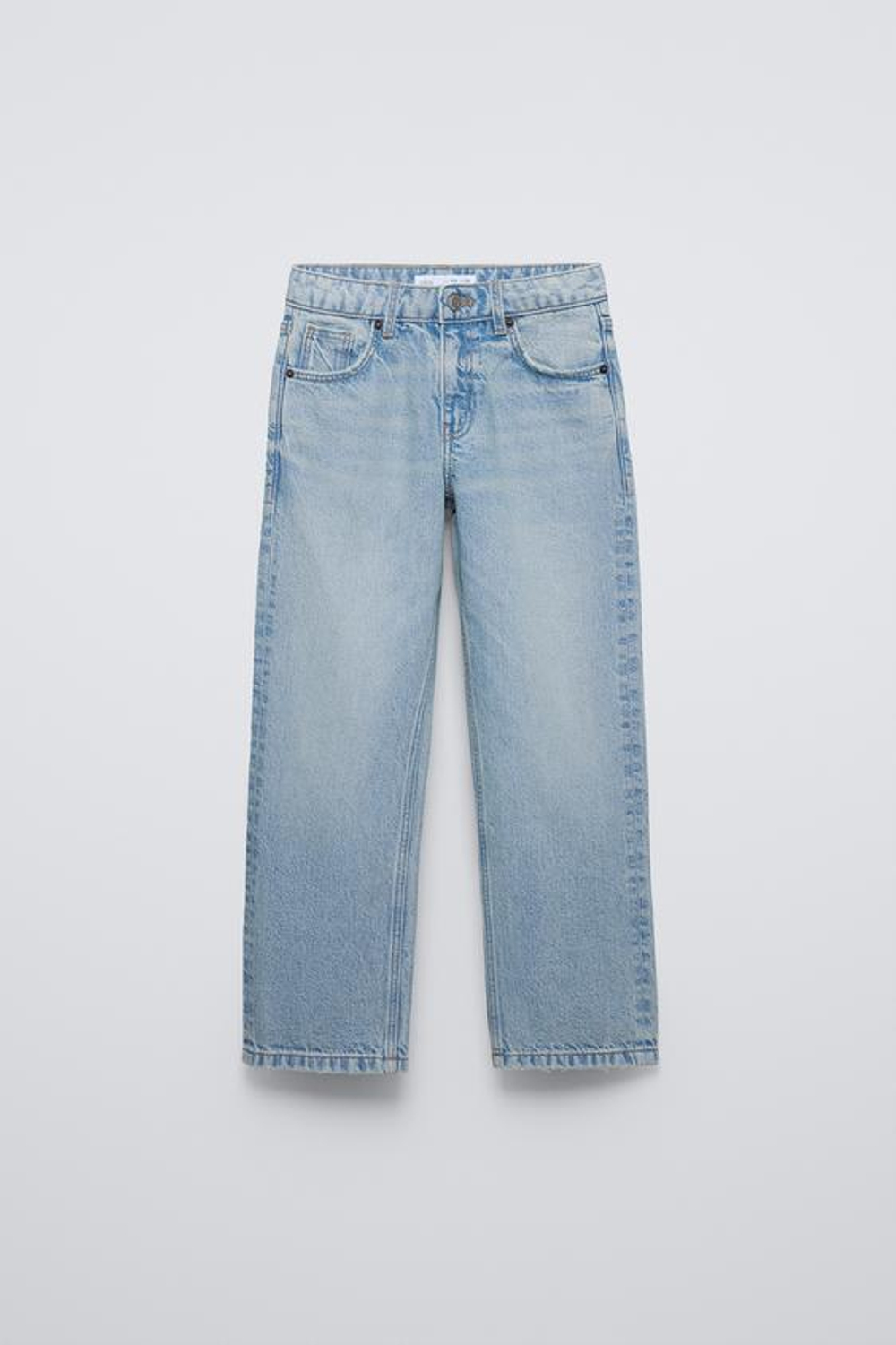 ZARA ДЖИНСЫ STRAIGHT-LEG, ГОЛУБОЙ