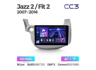 Магнитола Teyes CC3 4-64 Honda Fit 2 GE 2007 — 2014 9.0"