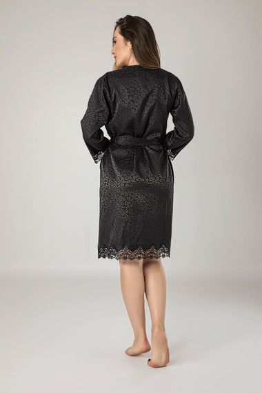 Женский  халат 15050 черный NUSA Турция