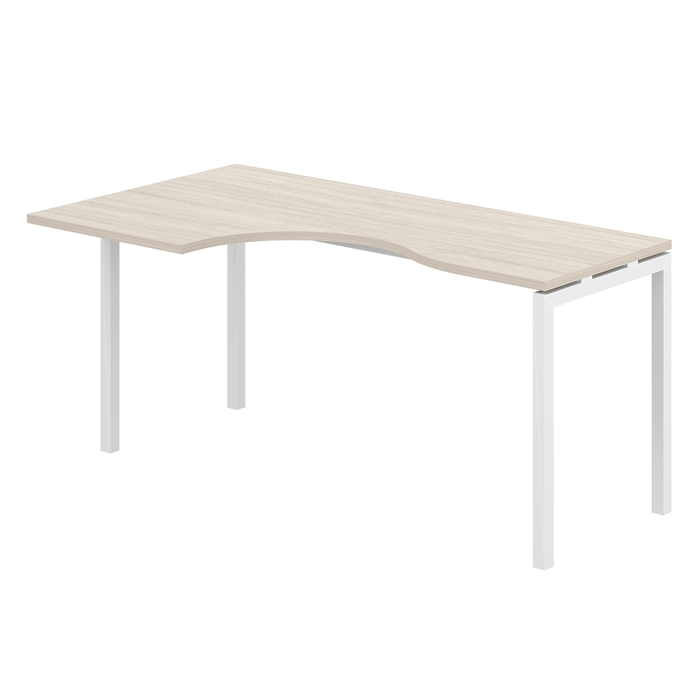 Стол эргономичный на металлокаркасе (белый) SIGMA (СИГМА) МК40х40