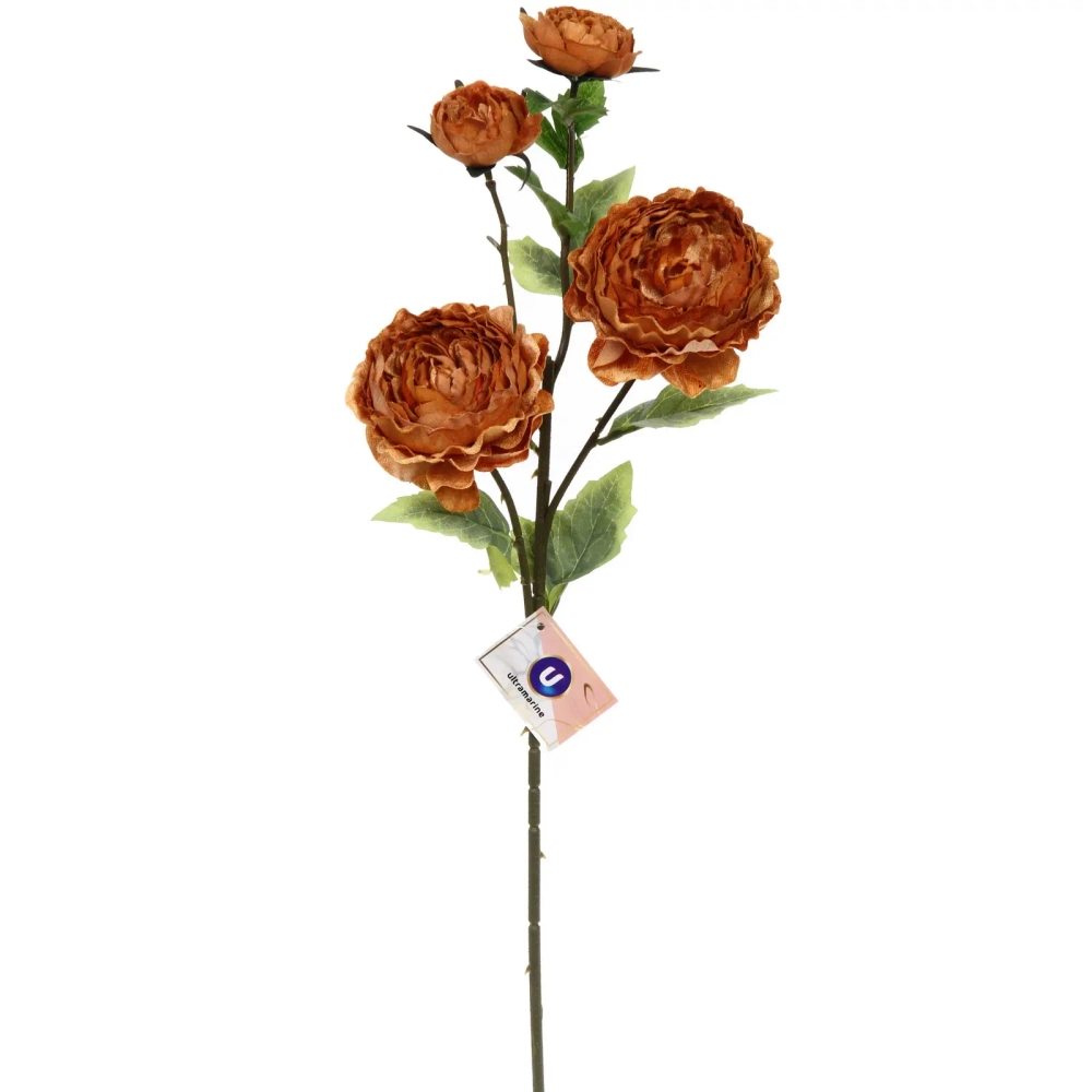 Искусственные цветы «FLOWERS MAGIC» 63см Пионы 4 цветка золотые