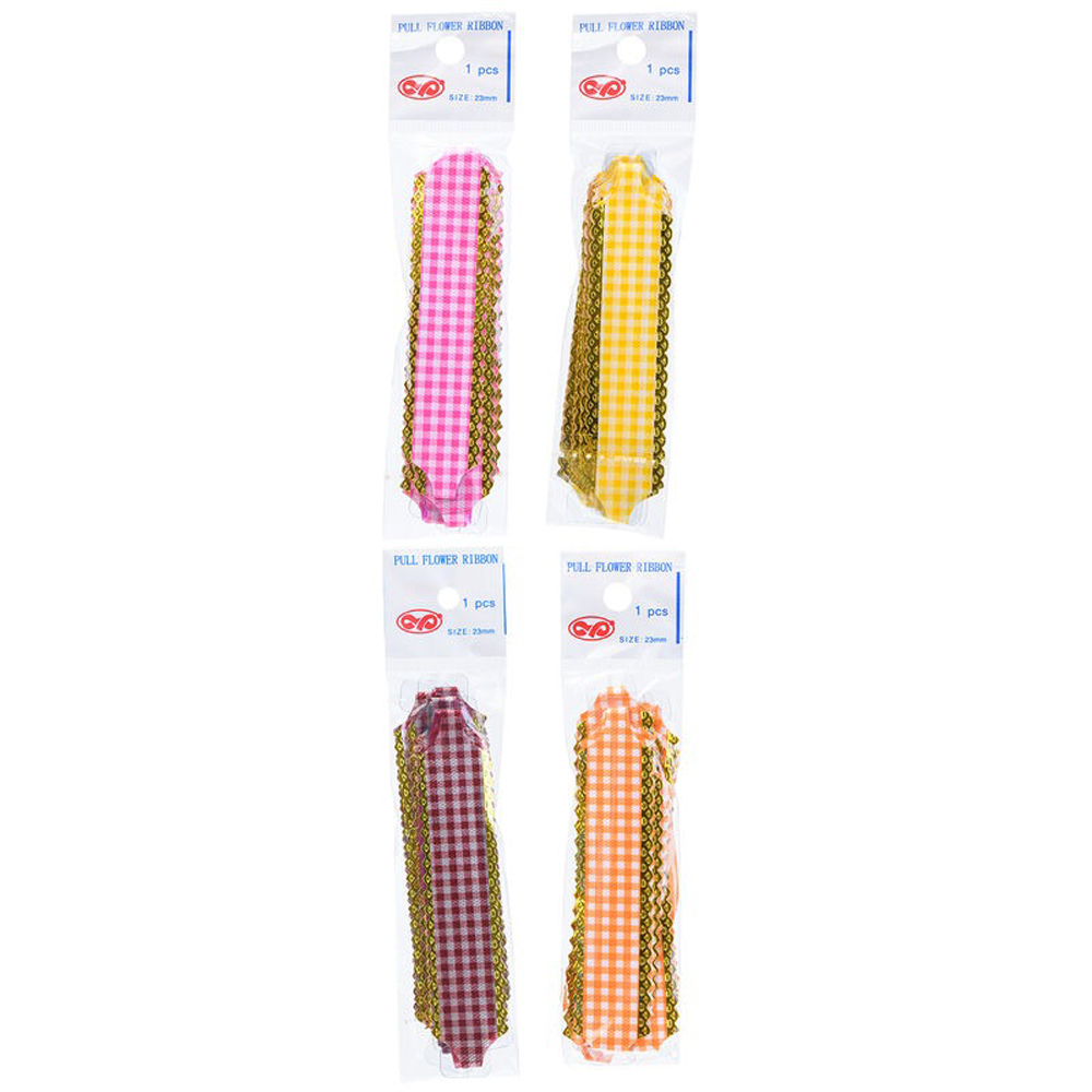 Бант-шар подарочный Basir с золотым тиснением, в клетку, 23 мм, ассорти, 50 шт