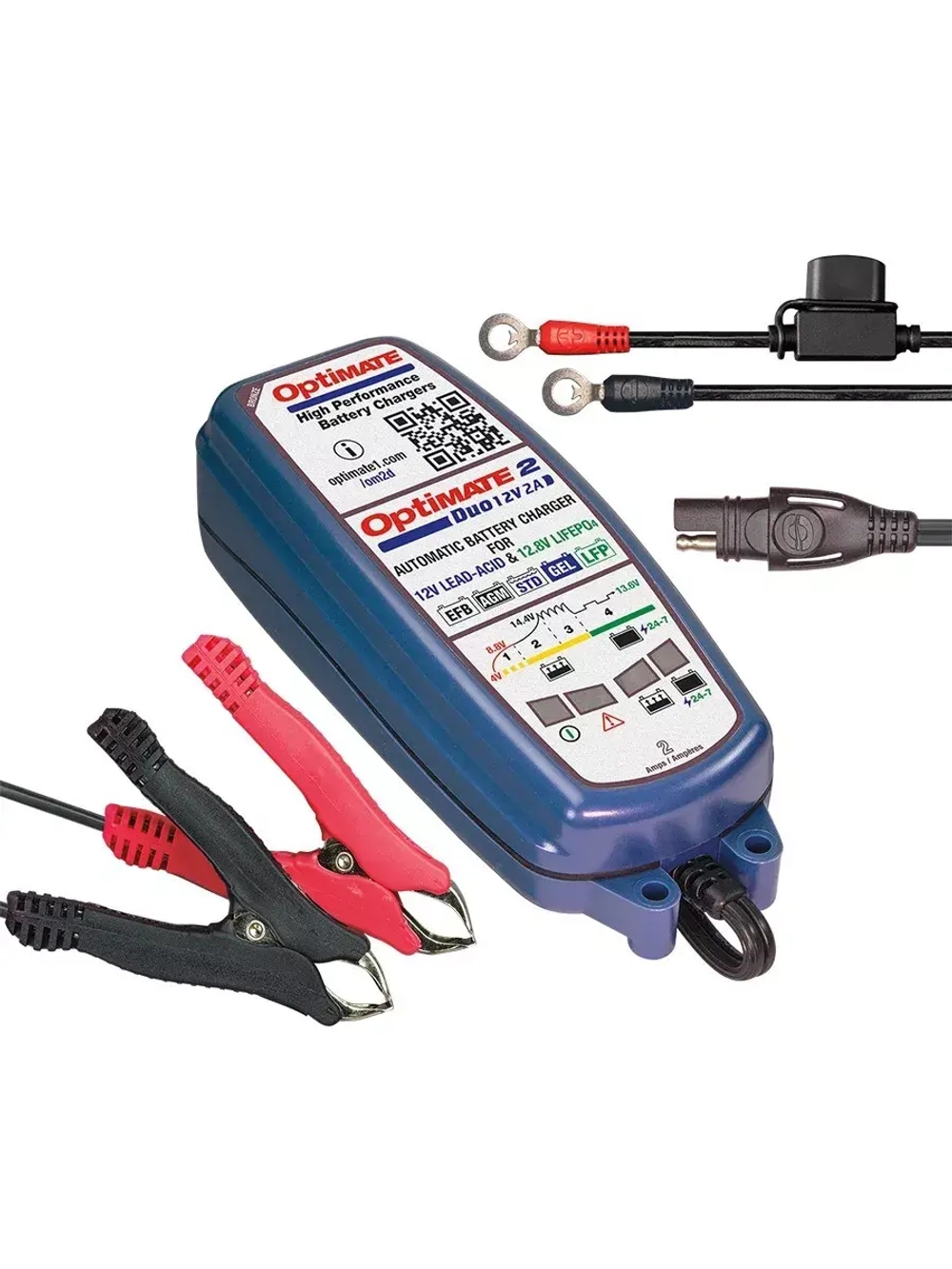 Зарядное устройство OptiMate 2 DUO (1х2A + Lithium 12.8V)