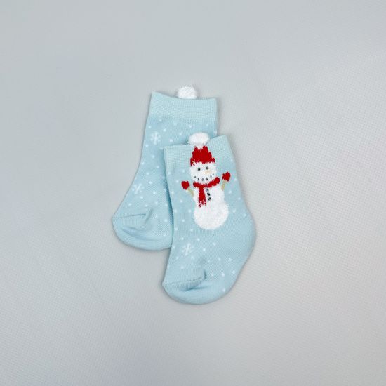 Носочки хлопковые Новогодние, Голубые