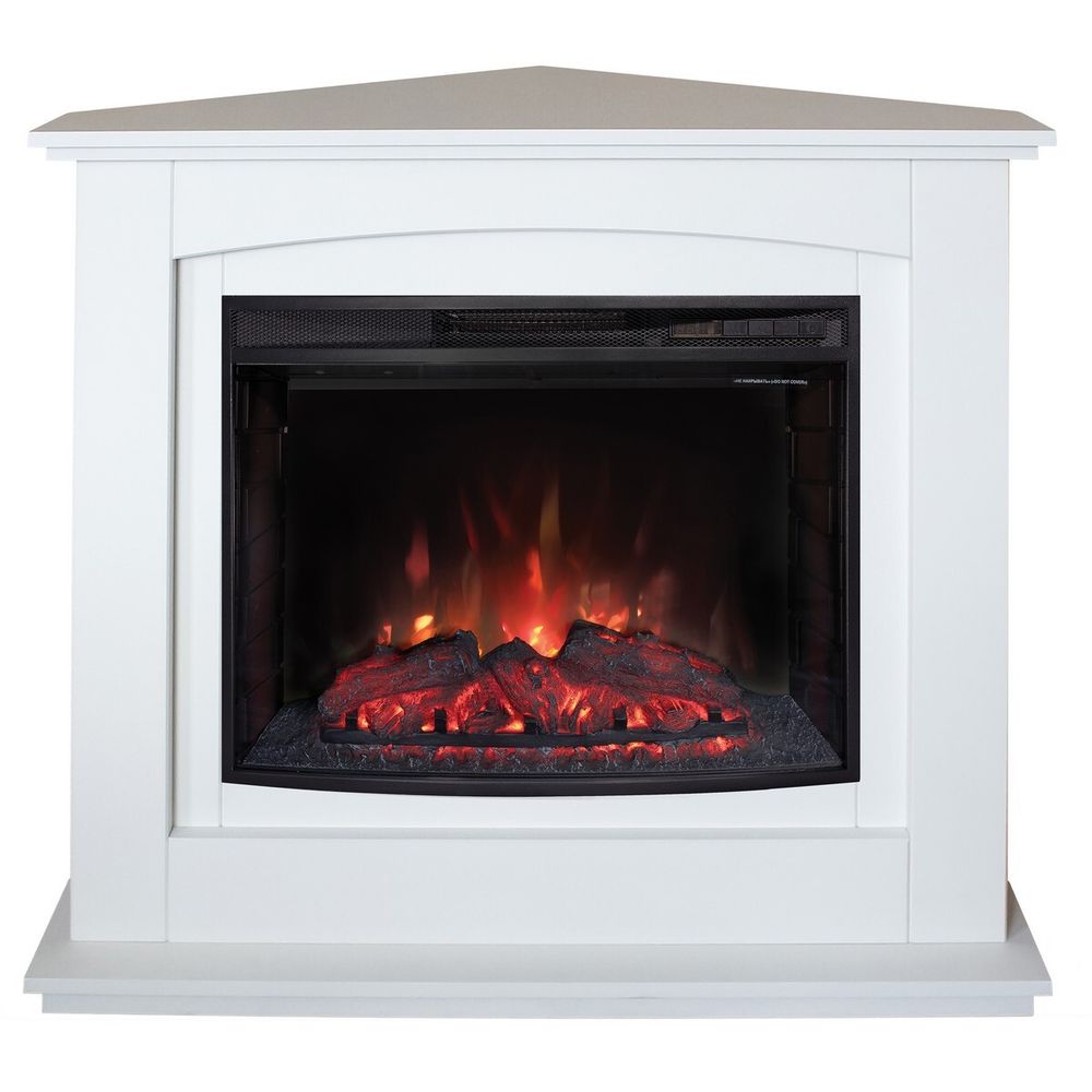 Электрокамин RealFlame Canada Corner 25,5 WT белый с очагом Evrika 25,5 LED