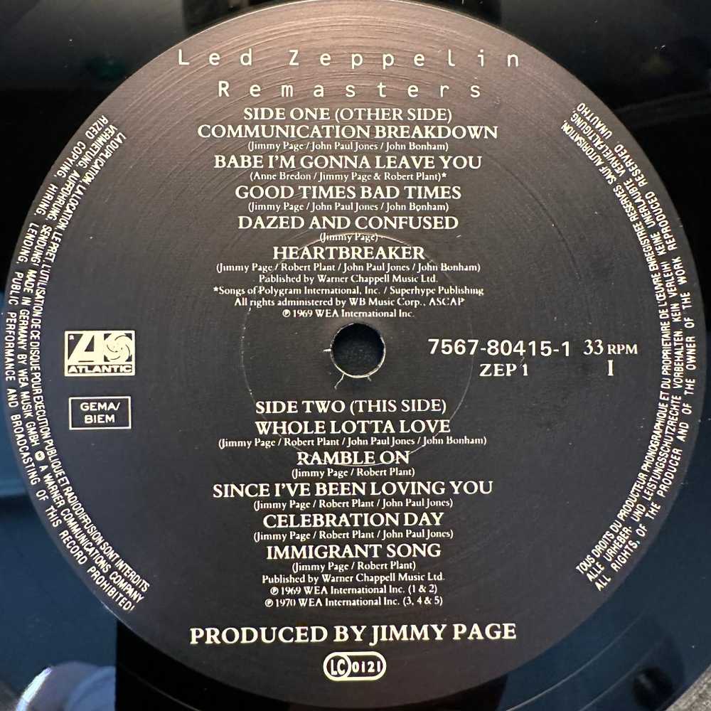 Led Zeppelin - Remasters 3LP Европа 1990г.)
