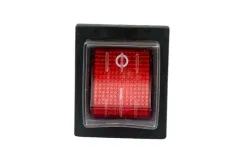 Переключатель TDM YL-208-01 10А 2 пол "I-O" 2з крышка черный 30606