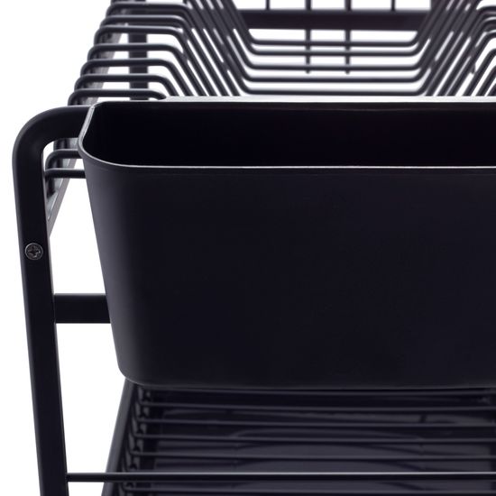 Сушилка для посуды Ofenbach NB 100401 двухъярусная черная (52х24,7х34,5 см) из алюминия с поддоном