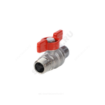 Кран шаровой латунь хром R253D Ду 25 Ру42 НР бабочка красная Giacomini R253X005