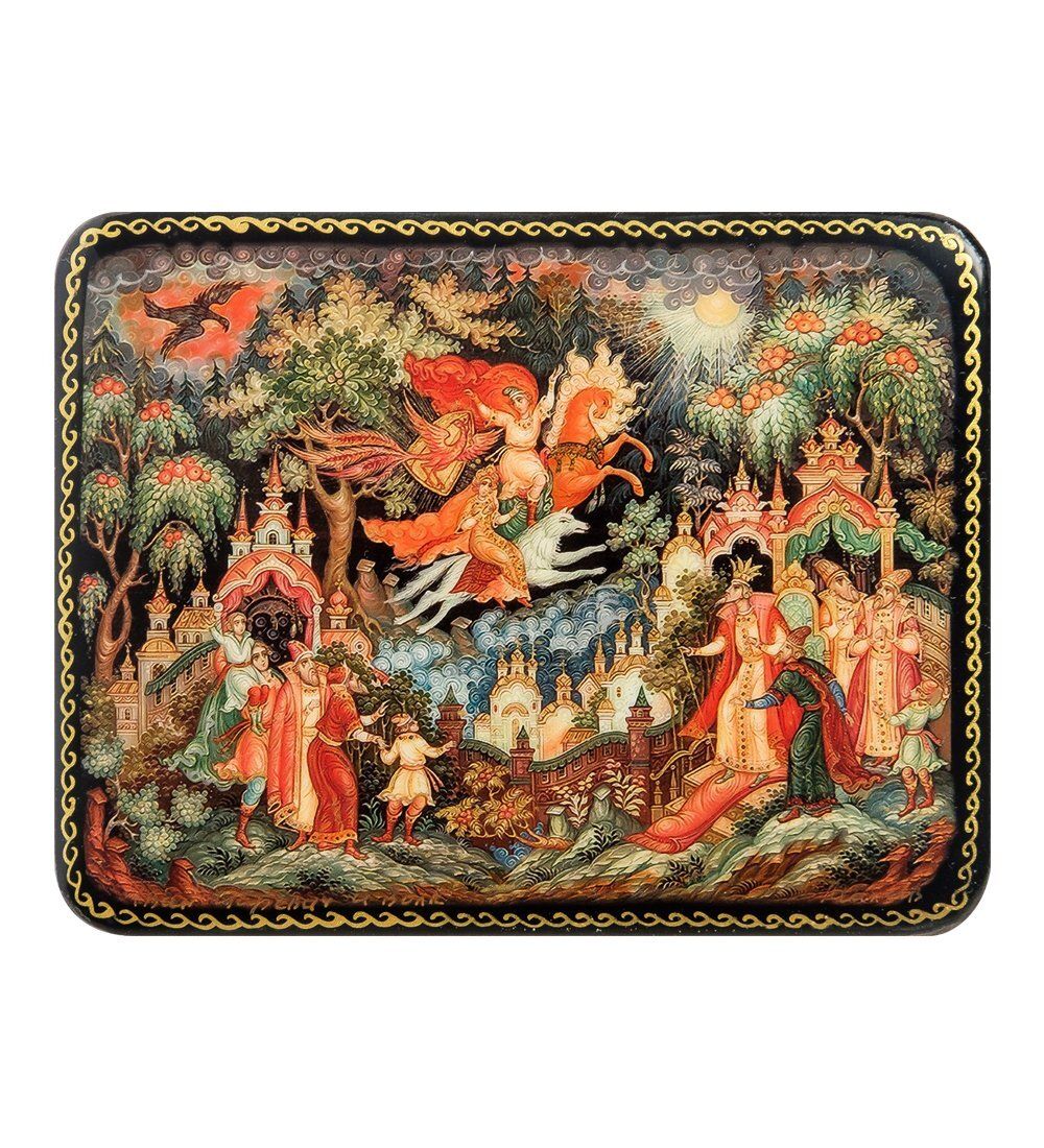 Народные промыслы ШК-19/ 4-B Шкатулка в технике декупаж «Иван царевич и серый волк» (10х8х3,5)