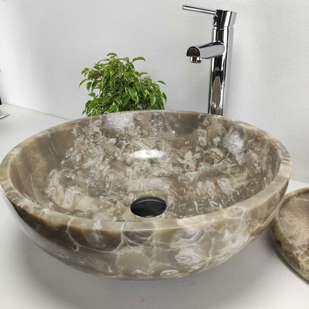 Раковина из оникса Bowl Grey Medium TinLip BO-61039 45*45*15