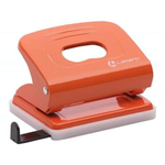 Дырокол 20л с линейкой Mettallic оранжевый (Lamark)