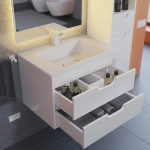 Тумба с раковиной для ванной Uperwood Modul 65 см, подвесная, матовая, белая