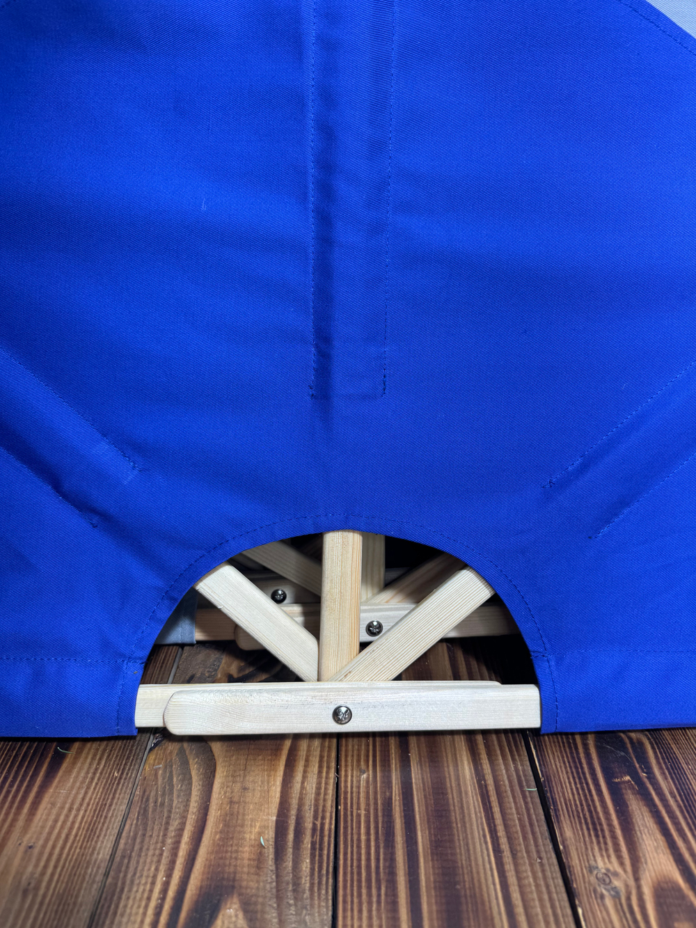 Веер для бани и сауны, опахало (сосна) синий