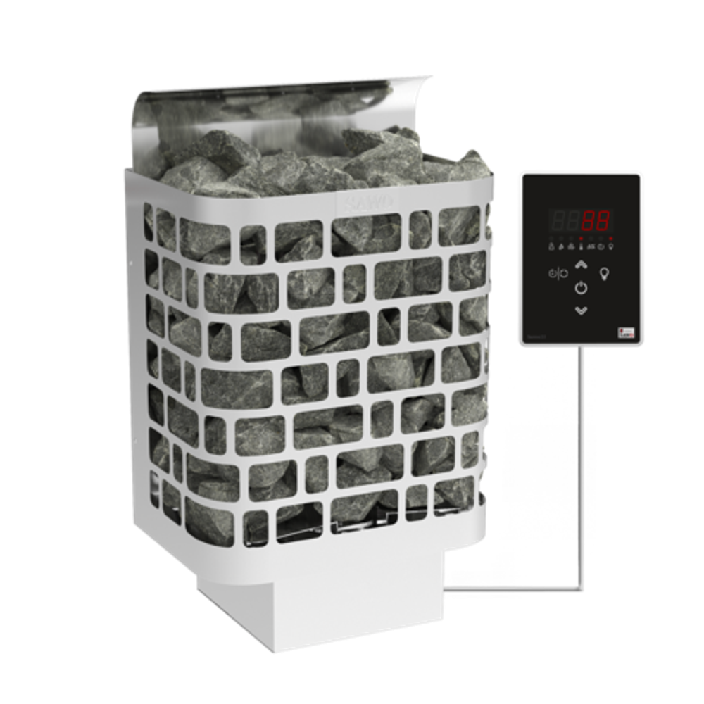 SAWO Электрическая печь Krios настенная, 9,0 кВт, нерж. сталь, артикул KRI-90Ni2-P, выносной пульт (встроенный блок мощности, пульт покупается отдельно)