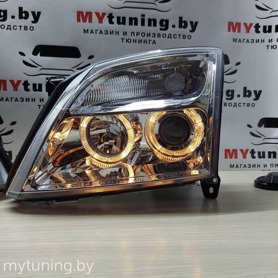 Передние фары angel eyes chrome для Opel Vectra C