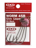 Крючок офсетный VANFOOK Worm-45B Slim Upper #1 NS black; 8 шт