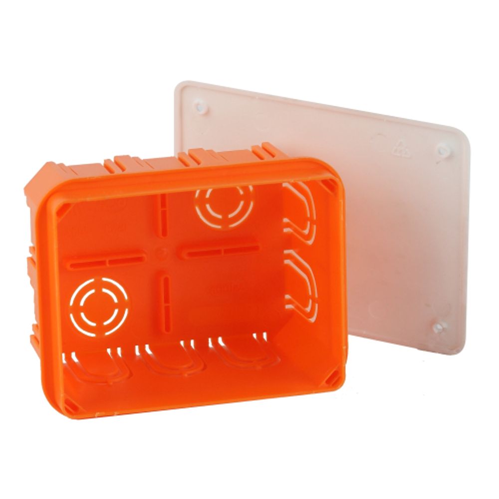 Распаячная коробка ЭРА KRT-120-92-45 скрытой установки красно-белая 120х92х45мм для твердых стен саморезы крышка IP20