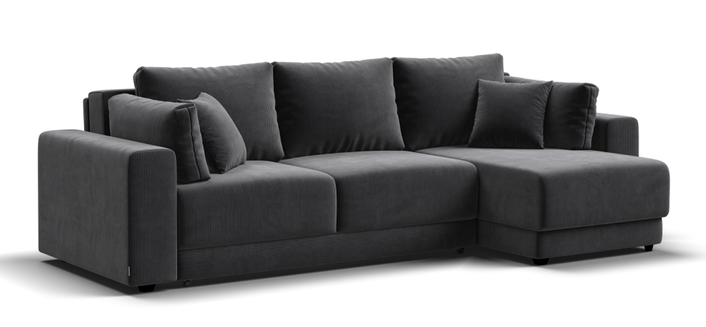Угловой диван Босс Прайм ХЛ Вельвет Корд графит