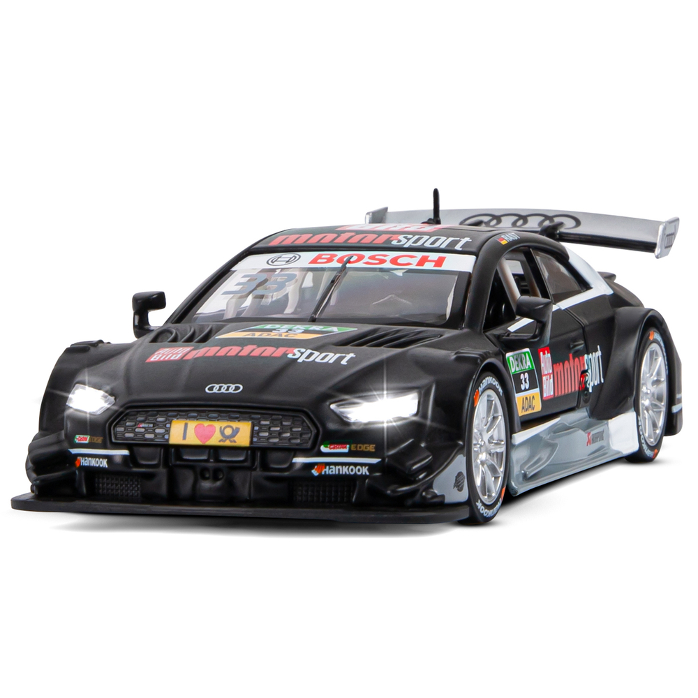 Модель 1:32 Audi RS 5 DTM, черный матовый, свет, звук, откр. двери, инерция