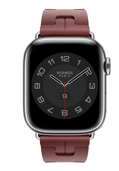 Apple Watch HermèsApple Watch Hermès 41mm Space Black Stainless Steel Case with Rouge H Kilim Single Tour