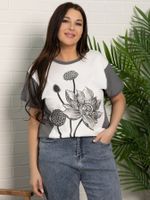 Блуза Нимфея (бело-серая) Б15609-18М LT Collection