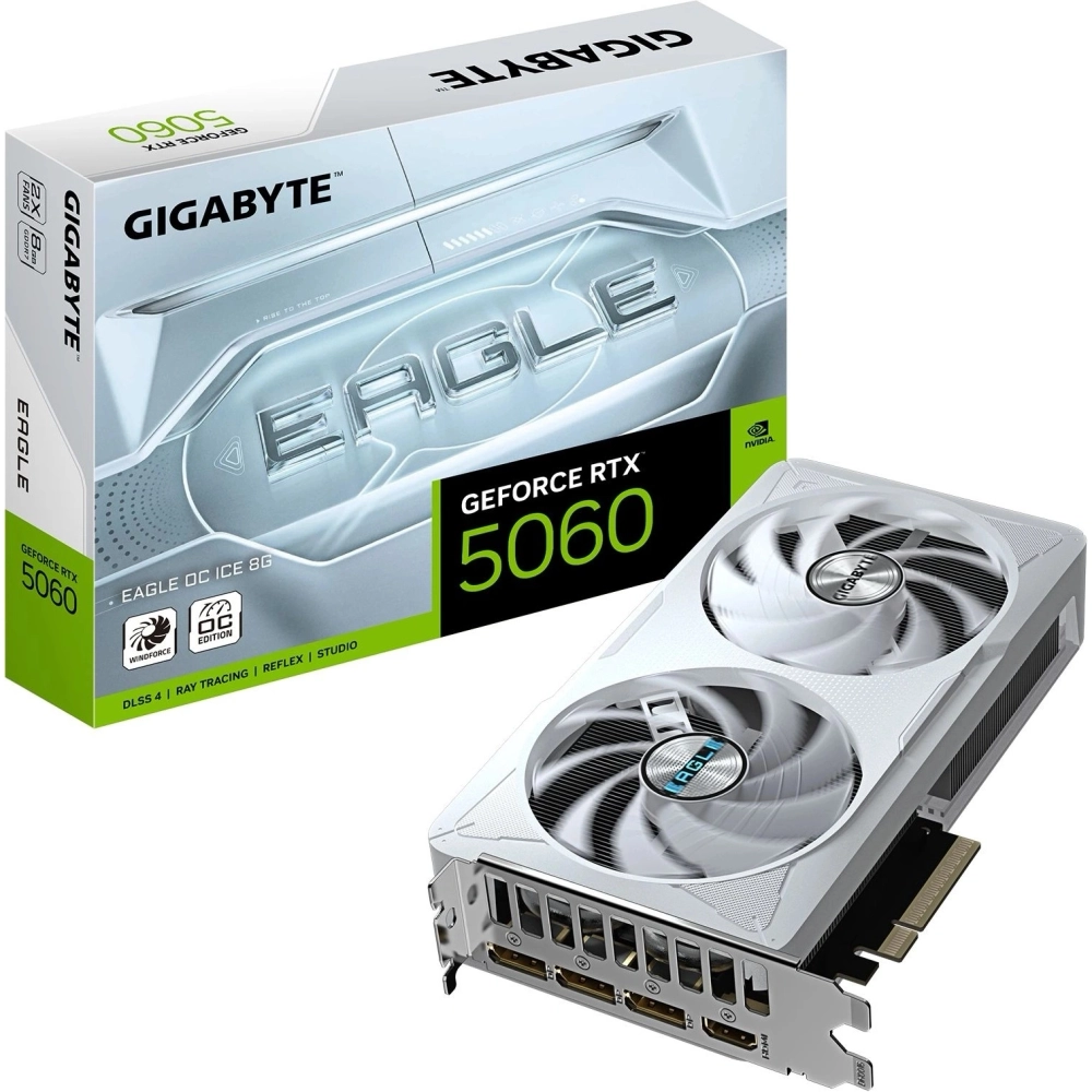 Видеокарта Gigabyte RTX5060 EAGLE OC ICE 8GB GDDR7 (GV-N5060EAGLEOC ICE-8GD)