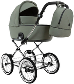 Детская коляска Roan Bass Next Classic d14 2.0 3 в 1 с автокреслом Pituso Baesa Pro Black BSNC/92/2 Sage Green/Black/руч.Black