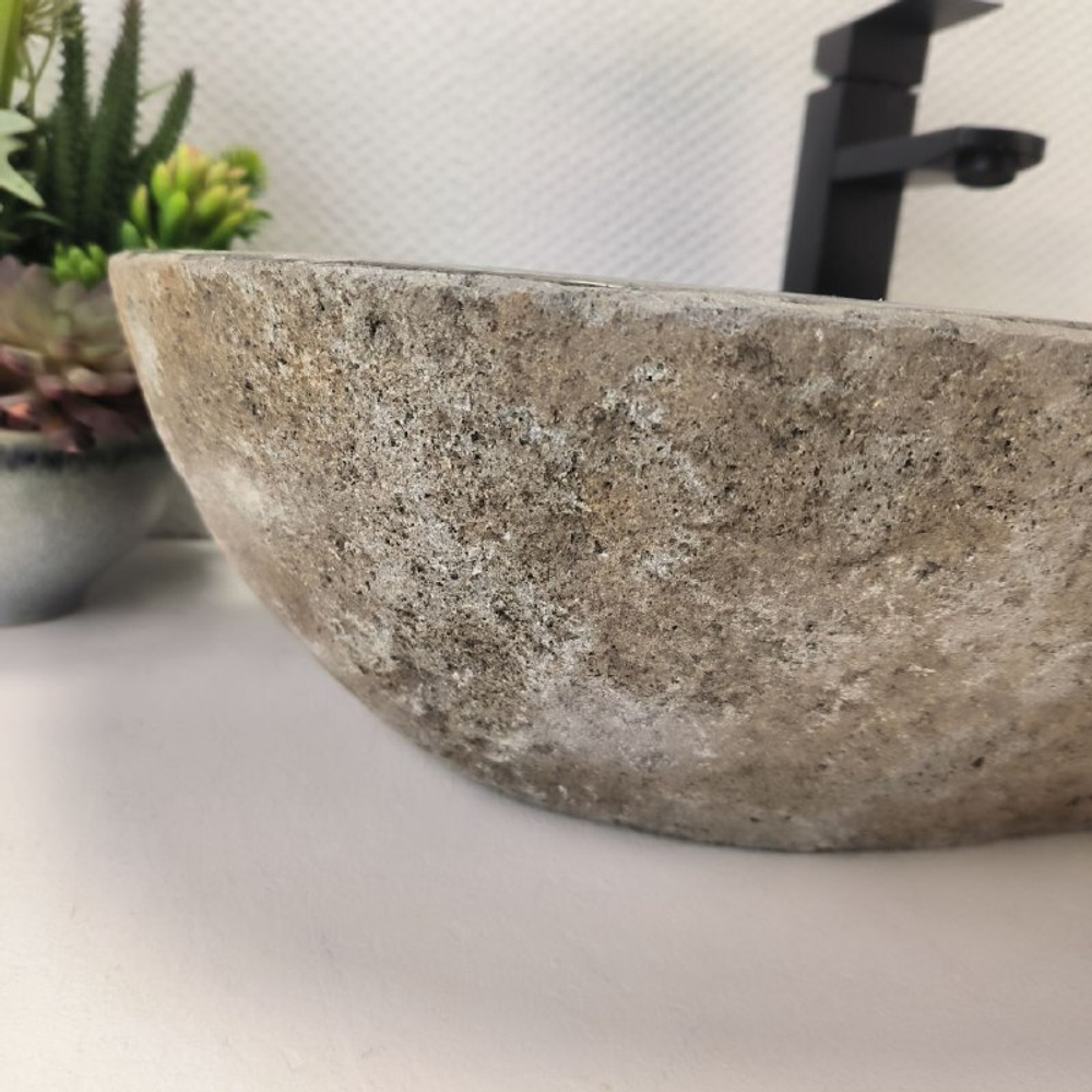 Раковина из речного камня RS63635 (64*35*16) 0124