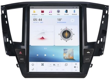 Магнитола для Mitsubishi Pajero Sport 3 2020-2024, Montero Sport (АКПП, бензин!) - Carmedia ZF-1286-Q6 вертикальный экран в стиле "Тесла" на Android 11, 8Гб+128Гб, CarPlay, 4G SIM-слот