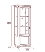 ЛОРЕНЦО Шкаф для посуды однодверный (Дуб Сторсанд)