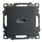 Розетка HDMI 2.1, Type A (механизм), STEKKER GLS00-7118-05, серия Катрин, черный 50062
