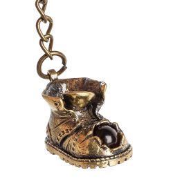 AM- 804 Брелок «Башмачок» (латунь, янтарь)