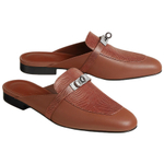 HERMES Oz Closed Toe Slippers Women"s Brown