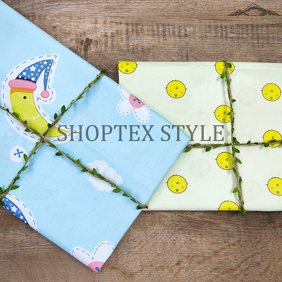 Сатин &quot;Детство-полумесяц&quot; | ш.150 см | 110 г/м² | хлопок-100%