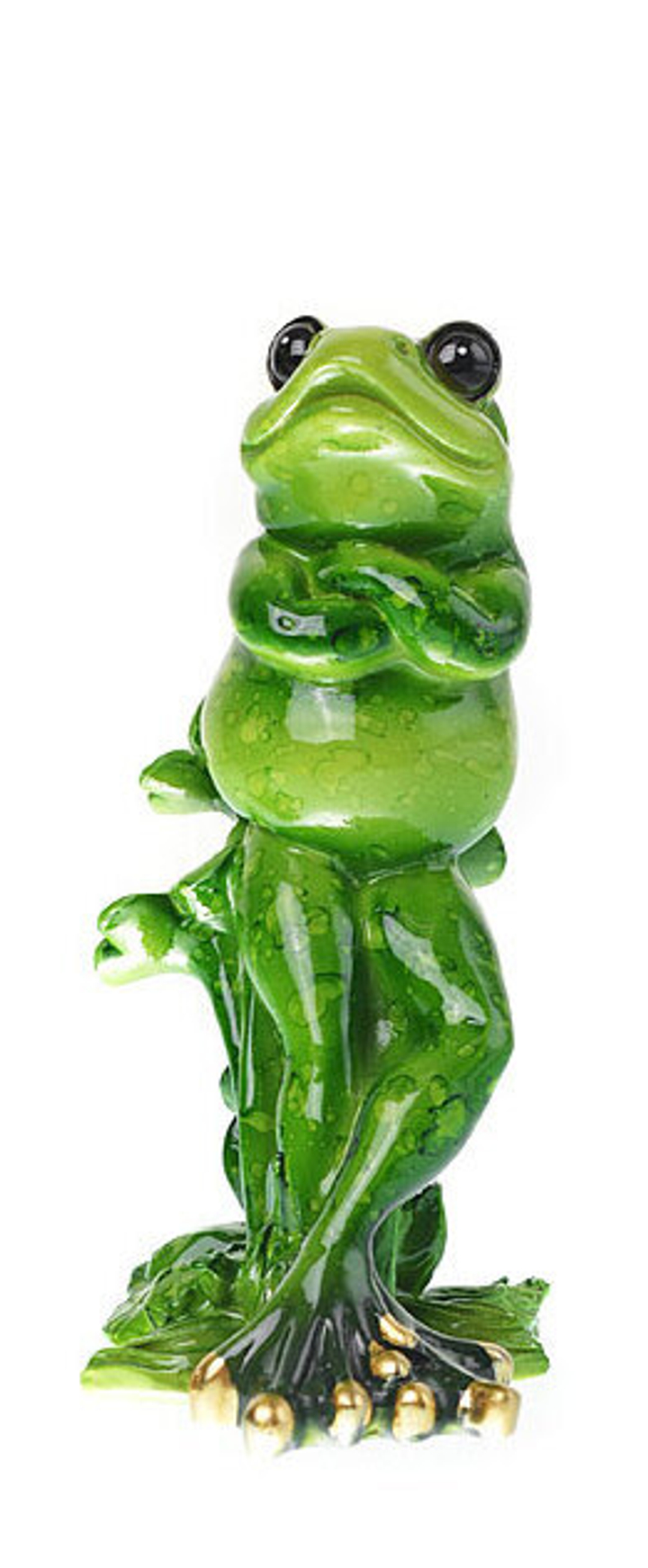 Статуэтка Лягушка на клевере, полистоун 14 см