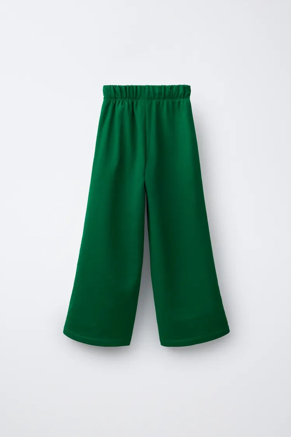 ZARA БРЮКИ WIDE LEG ИЗ МЯГКОЙ ТКАНИ PENN ©, ЗЕЛЕНЫЙ/ЭКРЮ