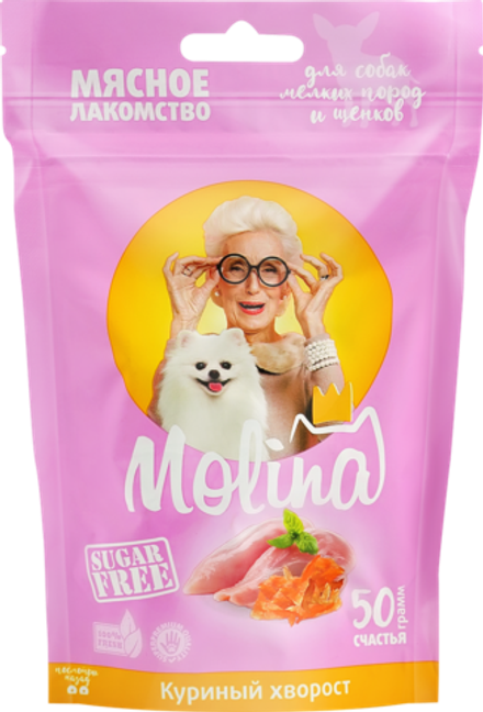 Molina,Лакомства для собак мини и щенков,куриный хворост,50г