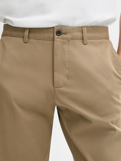 Massimo Dutti Зауженные брюки из смесового хлопка, цвет виски