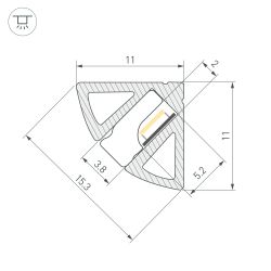 Профиль SL-KANT-H11-2000 ANOD OLIVE GREY (Arlight, Алюминий) 038197