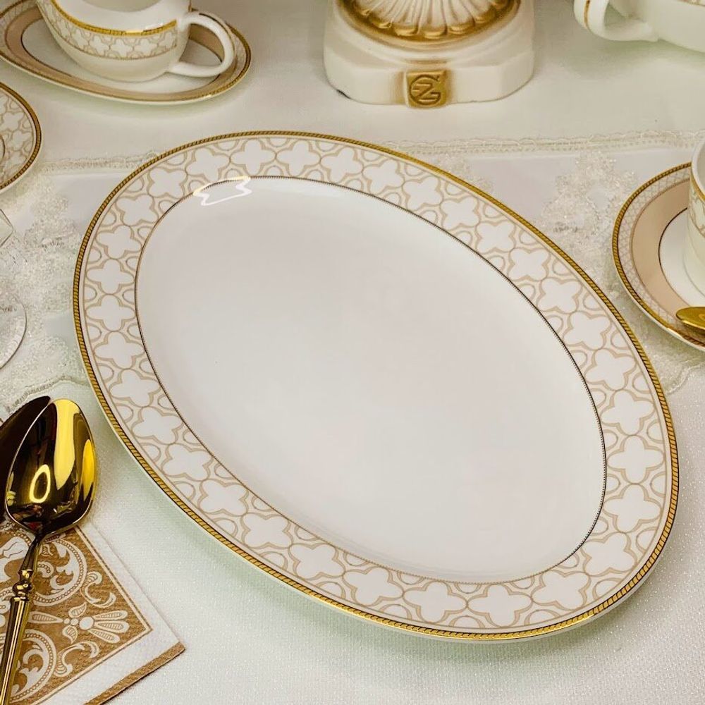 Lenardi 145-342 Овальное блюдо 35,5см. ЖОЗЕФИНА в под.уп.(х10)Костяной фарфор