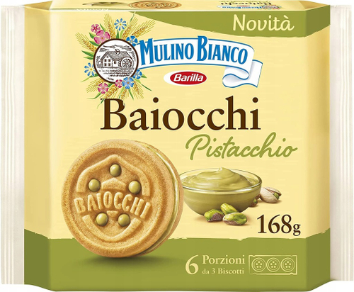 Печенье Mulino Bianco Baiocchi с фисташковым кремом 168г